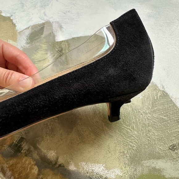 Francesco Russo Suede black & clear PVC pumps size 6.5 - Picture 6 of 14